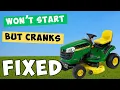 Riding mower turns over but doesn t start