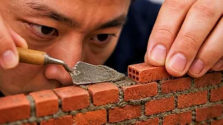 Man Builds Tiny VILLA Using Mini Bricks | Incredible DIY Construction Full Process