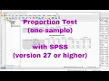 SPSS v27 - One-Sample Proportion Test Score test and Wald Test