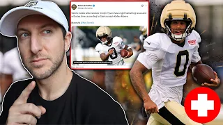 Saints Get CONCERNING Jordyn Tyson Injury Update James Skrmetta Reacts