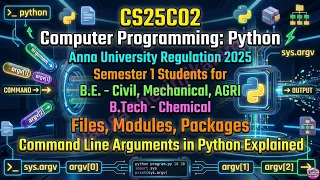 GE3151 PSPP Unit V Files Modules Packages Command Line Arguments in Python Explained