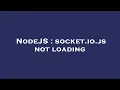 NodeJS socket io js not loading