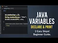 How to Declare Initialize and Print 3 Variables English tutorial