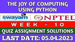 NPTEL The Joy of Computing using Python Week 10 Quiz Assignment Solutions Swayam