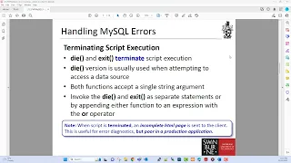 PHP and MySQL 3 - Error Handling mysqli error