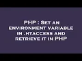 PHP Set an environment variable in htaccess and retrieve it in PHP