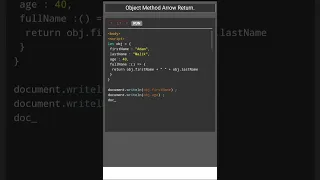 Object Method Arrow return Javascript