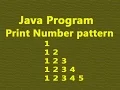 How to print Number pattern in Java Hindi