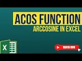 ACOS Function Explained Trigonometric Functions