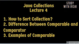 Java Collection - Lecture 4 Comparator vs Comparable Hindi