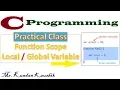 Function Scope Local Variables Global Variables in C Programming Language