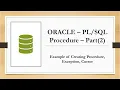 Oracle Procedure Creating Stored Procedure - Example 1