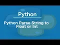 Python Parse String to Float or Int