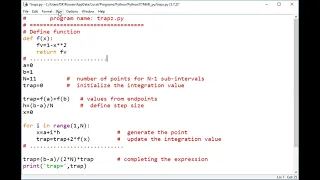 Trapezoidal Rule python Program-2
