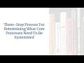 Three-Step Process For Determining What Core Processes Need To Be Systemized