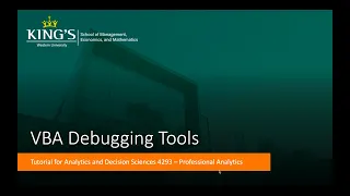 VBA Tutorial 17 Using Debugging Tools in VBA