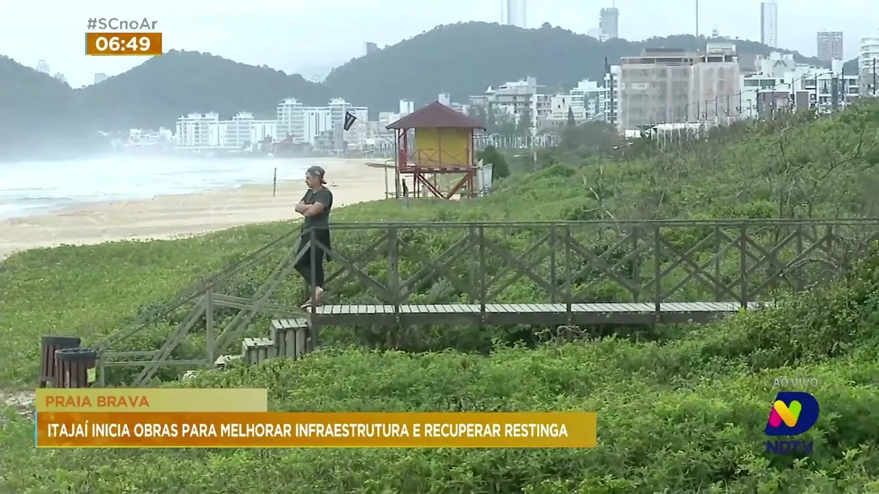 Obras de melhorias e recuperação da restinga na Praia Brava em Itajaí, começam nesta segunda-feira