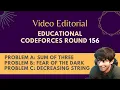 Back with editorials Educational Codeforces Round 156 Problem A B C Editorial