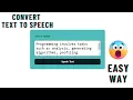 How to Convert Text to Speech in JavaScript - the Easy Way Text-to-Speech