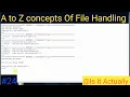 Complete A - Z file handling in python how to Handel different operations on files in