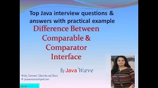 Difference Between Comparable And Comparator Interface Core Java Interview question