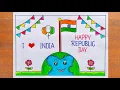 26 January Drawing Happy Republic Day Poster Drawing Easy Step by Step Republic Day Drawing Easy