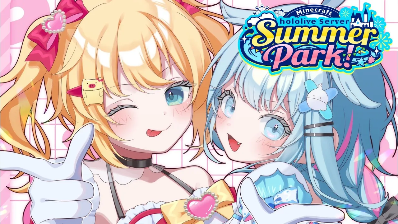【Minecraft】#ホロ鯖サマーパーク すうはあでジェットコースター?【水宮枢:赤井はあと／ホロライブ】