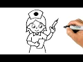 How to DRAW a NURSE EASY Step by Step Nurse Drawing Tutorials