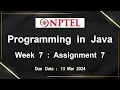 NPTEL Programming In Java Week 7 Assignment 7 Answers Solution Quiz 2024-Jan