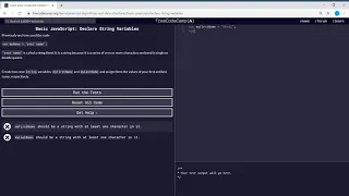 Basic JavaScript Declare String Variables freeCodeCamp
