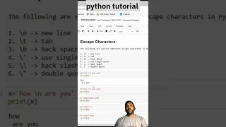 Escape characters in python python tutorial for beginners