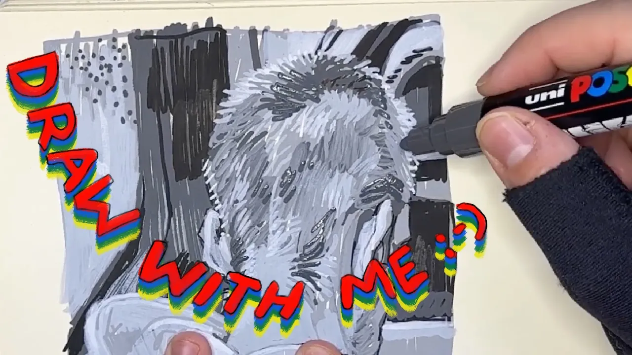 finish my sketchbook with me ✍️ acrylic markers + chatting