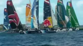 2014 Act 8 Extreme Sailing Series Sydney. 20 knots and freshening.