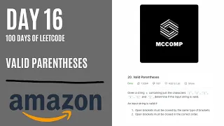 AMAZON INTERVIEW QUESTION Valid Parentheses LeetCode problem 20