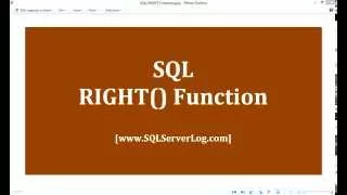 36 - SQL RIGHT Function