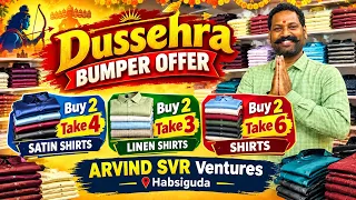 Dussehra Offer Arvind SVR Ventures | Buy 2 Take 3 Linen + Buy 2 Take 4 Satin + Buy 2 Take 6 Shirts