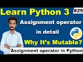 Assignment operator in Python Python Tutorial for Beginners in Hindi Urdu Cyber Warriors