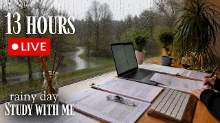 12+ HOUR STUDY WITH ME on A RAINY DAY 🎓  Scottish Highlands | Pomodoro | Deep Work Mode | No Music