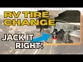 Effortless RV Tire Change Using a Bottle Jack