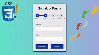 Multi Step Form With Progress HTML CSS JavaScript