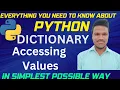 Python Dictionary - Accessing Keys and Values Accessing dictionary value using indexing get method