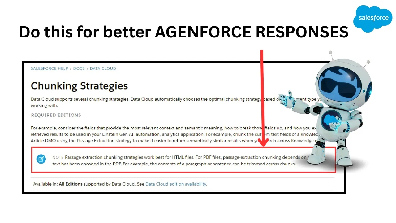 Chunking Strategies for Agent Force Data Library