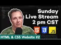 LIVE Building an HTML CSS SCSS Portfolio Website Part 2