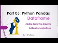 Part 05 Python Pandas DataFrames Adding Deleting row and columns