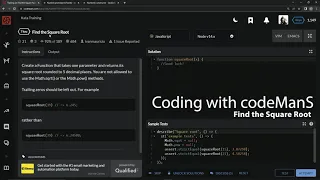 Codewars 7 kyu Find the Square Root Javascript