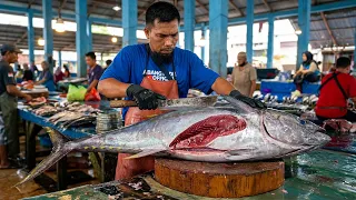 Amazing Tuna Cutting Skills Giant Tuna Cutting Perfect Tuna Slicing