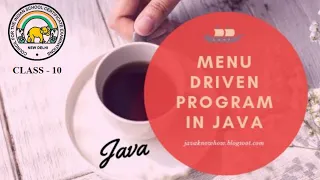 Menu Driven programmes in Java