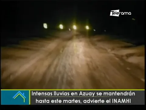 Intensas lluvias en Azuay se mantendrán hasta este martes, advierte el INAMHI