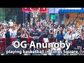 OG Anunoby The New York Knicks NBA Star Surprises Fans at Times Square Basketball Court Takeover