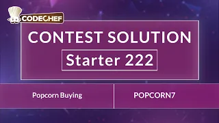 Popcorn Buying POPCORN7 Starter 222 CodeChef Solution